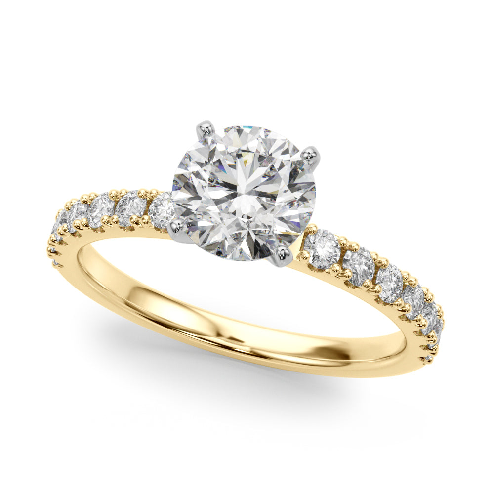 1.00CT 14K Classic Diamond Engagement Ring Accented With Additional Diamonds