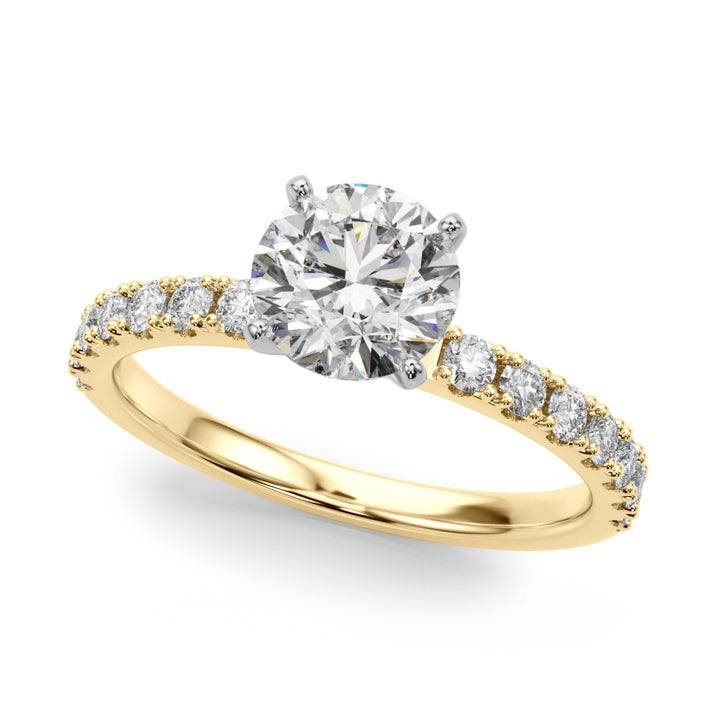 1.00CT 14K Classic Diamond Engagement Ring Accented With Additional Diamonds