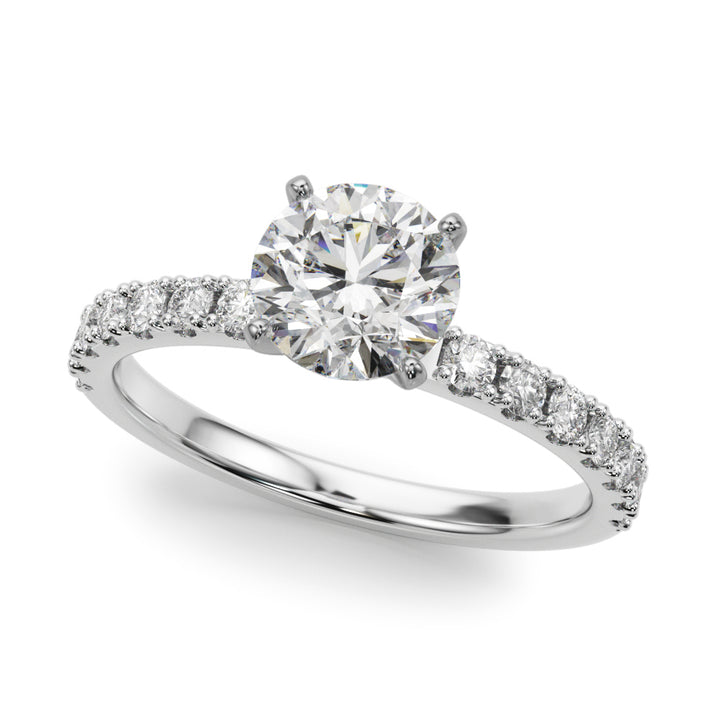 1.00CT 14K Classic Diamond Engagement Ring Accented With Additional Diamonds