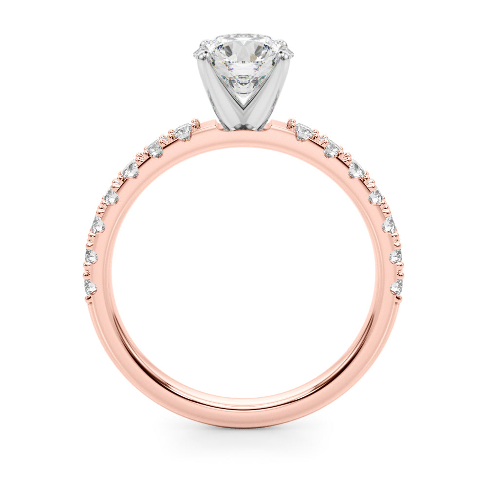 1.00CT 14K Classic Diamond Engagement Ring Accented With Additional Diamonds