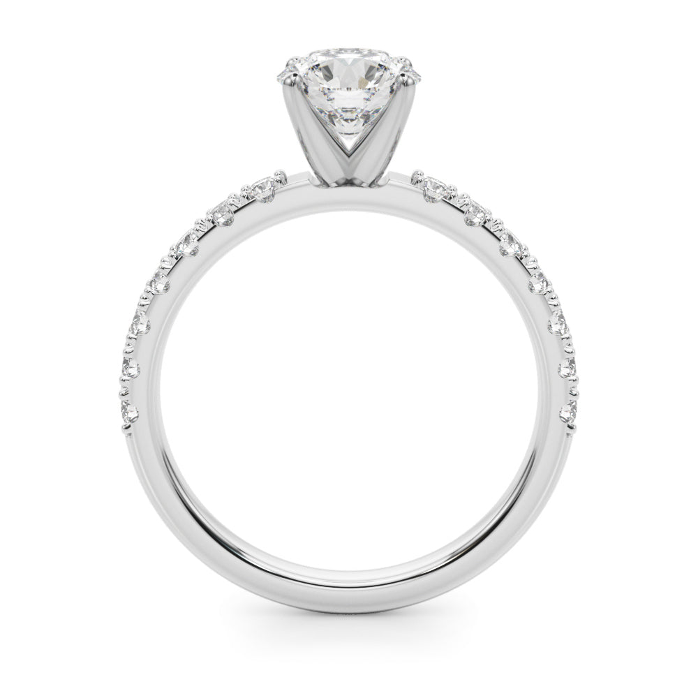 1.00CT 14K Classic Diamond Engagement Ring Accented With Additional Diamonds