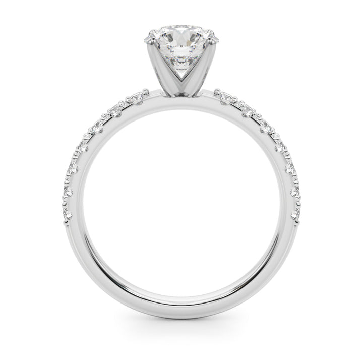 1.00CT 14K Classic Diamond Engagement Ring Accented With Additional Diamonds