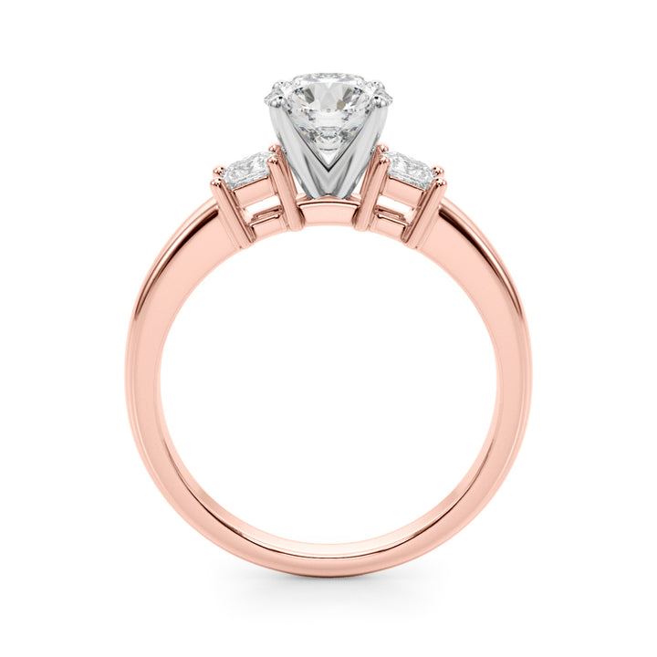 1.00CT 14K Round Brilliant Cut Diamond Accented With Princess Cut Diamonds