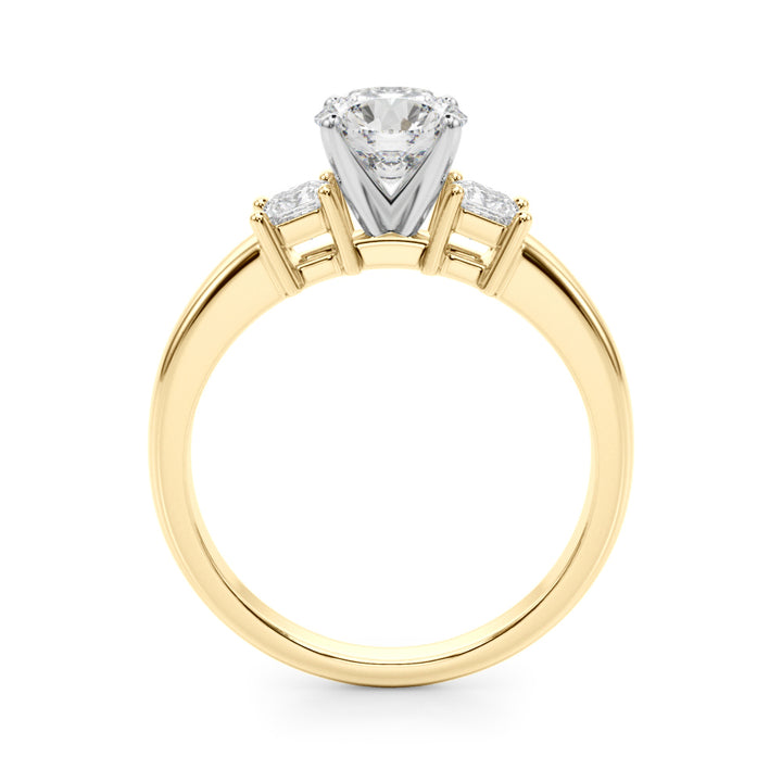 1.00CT 14K Round Brilliant Cut Diamond Accented With Princess Cut Diamonds