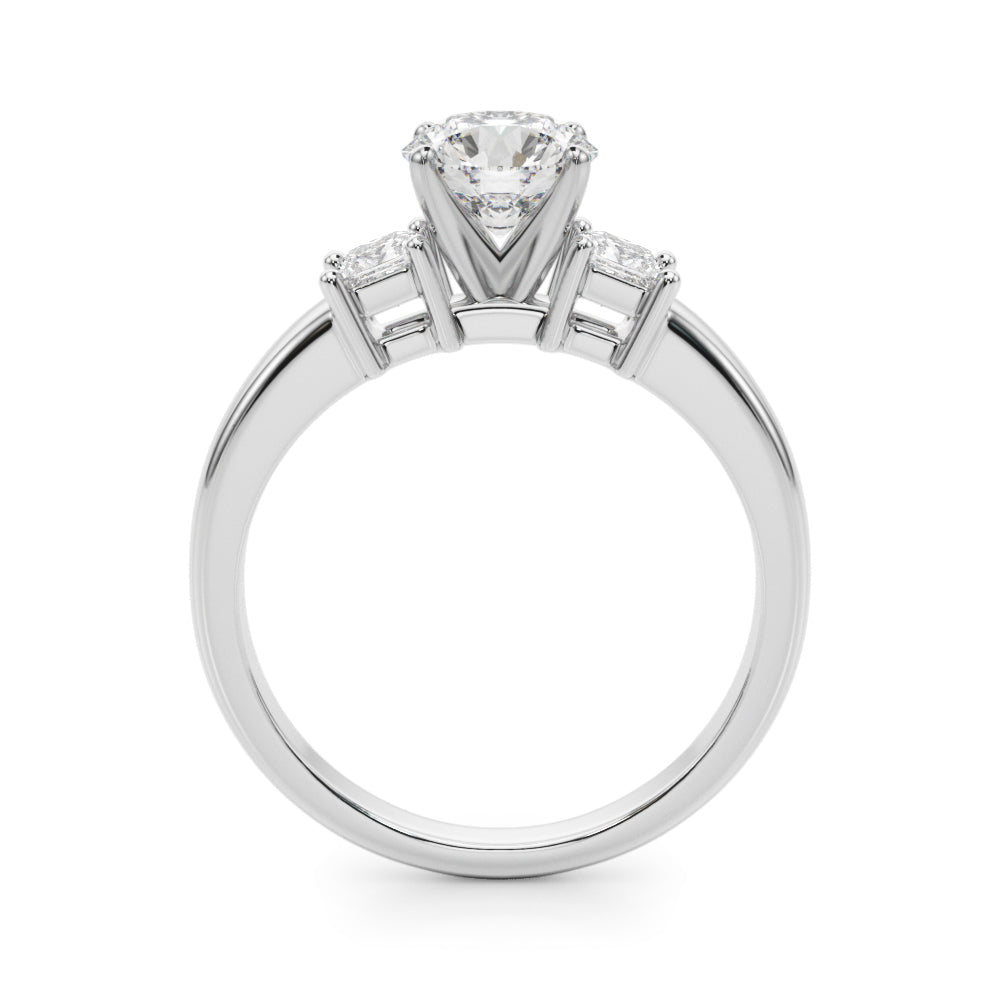1.00CT 14K Round Brilliant Cut Diamond Accented With Princess Cut Diamonds
