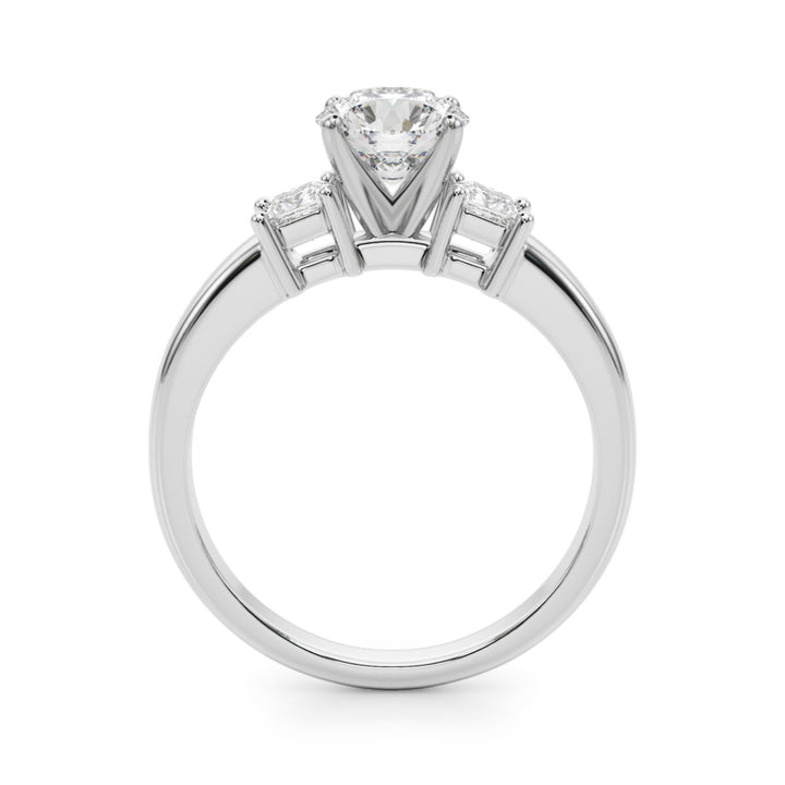 1.00CT 14K Round Brilliant Cut Diamond Accented With Princess Cut Diamonds