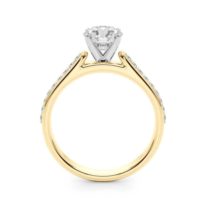 1.00CT 14K Round Brilliant With Side Diamonds On The Shoulders