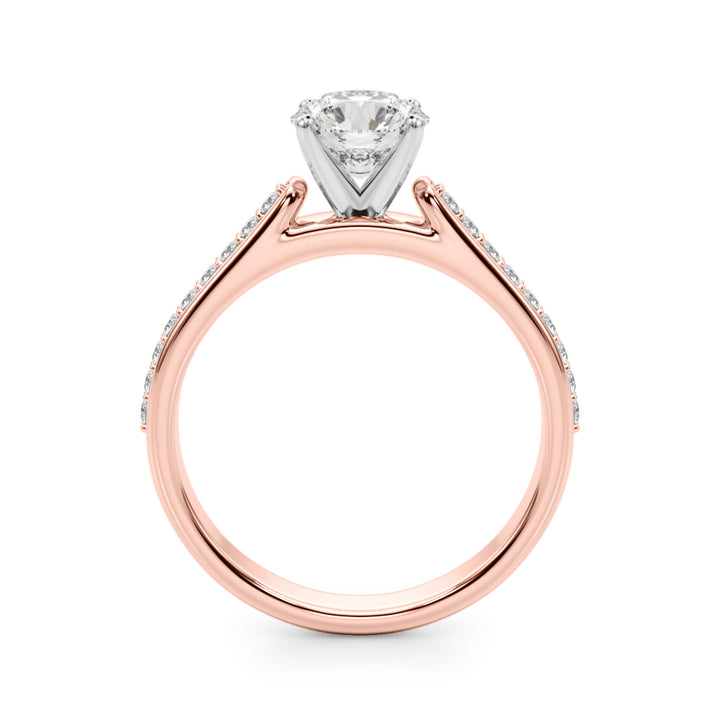 1.00CT 14K Round Brilliant With Side Diamonds On The Shoulders