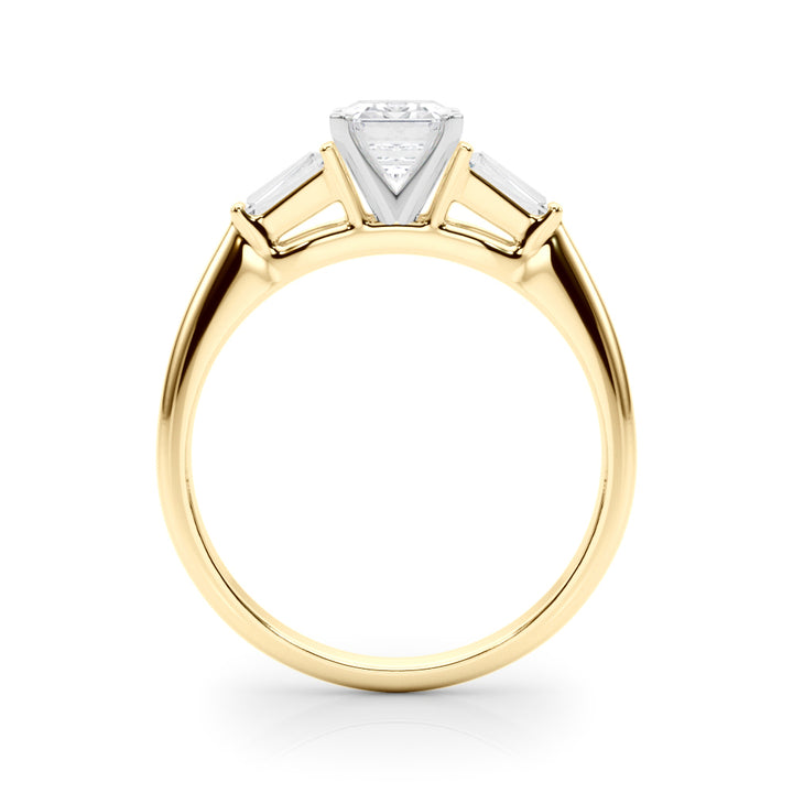 1.00CT 14K Emerald Cut Diamond Ring Accented With Tapered Baguette Cut Diamonds