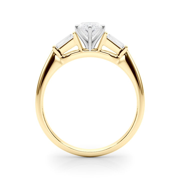 1.00CT 14K Marquise Cut Diamond Ring Accented With Tapered Baguette Cut Diamonds