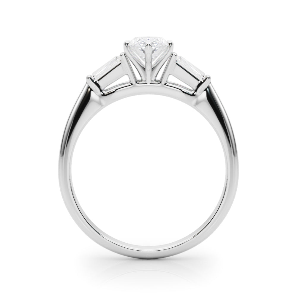 1.00CT 14K Marquise Cut Diamond Ring Accented With Tapered Baguette Cut Diamonds