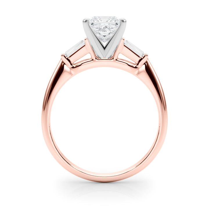 1.00CT 14K Princess Cut Diamond Ring Accented With Tapered Baguette Cut Diamonds