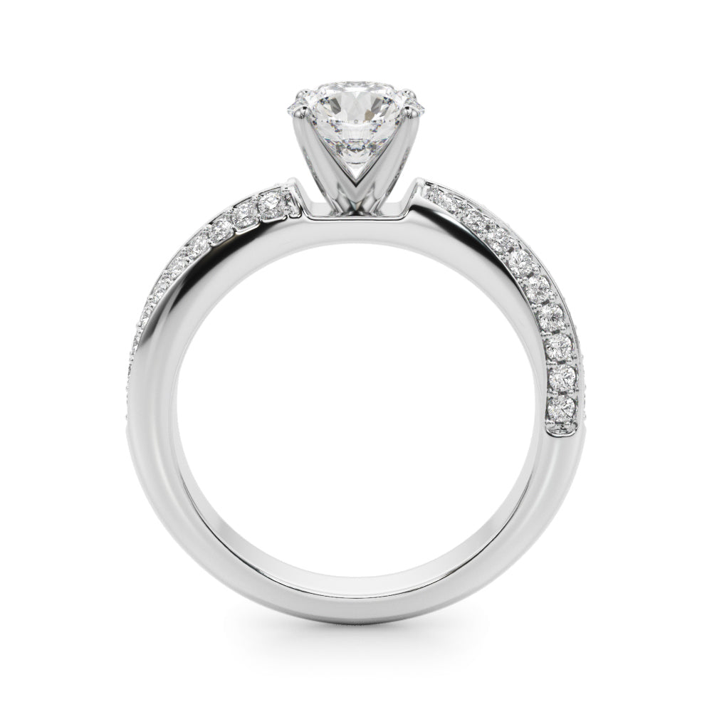 1.00CT 14K Round Brilliant Diamond Ring Accented With a Multi-Row of Round Diamonds