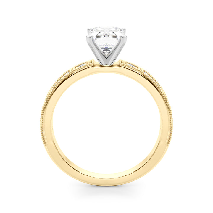 1.00CT 14K Classic Emerald Cut Diamond Engagement Ring Accented With Baguette Cut Diamonds