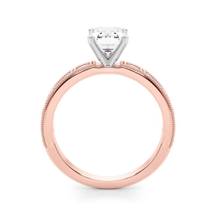 1.00CT 14K Classic Emerald Cut Diamond Engagement Ring Accented With Baguette Cut Diamonds