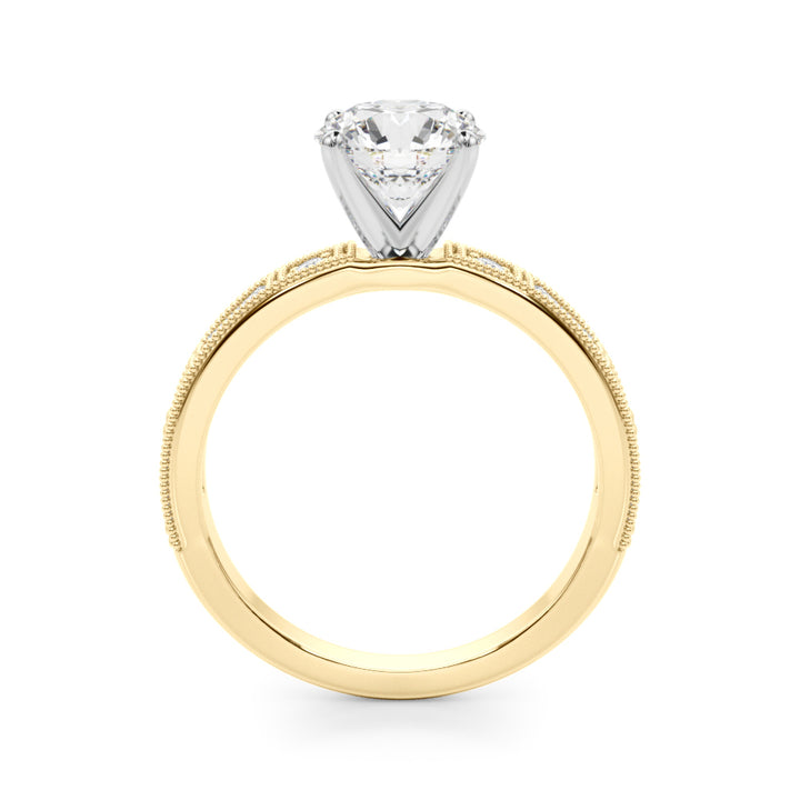 1.00CT 14K Classic Diamond Engagement Ring Accented With Baguette Cut Diamonds