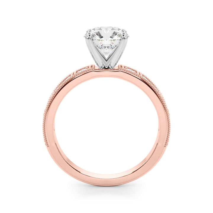 1.00CT 14K Classic Diamond Engagement Ring Accented With Baguette Cut Diamonds