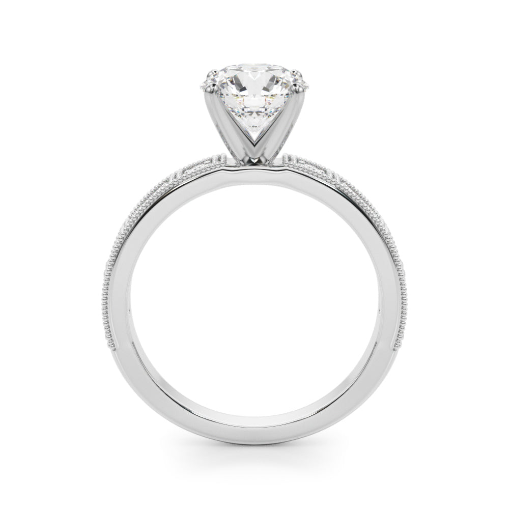 1.00CT 14K Classic Diamond Engagement Ring Accented With Baguette Cut Diamonds