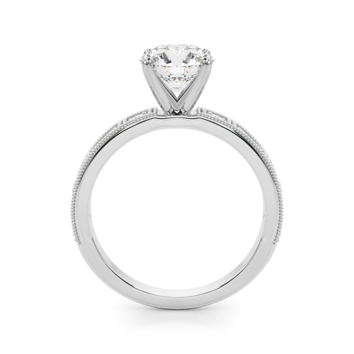 1.00CT 14K Classic Diamond Engagement Ring Accented With Baguette Cut Diamonds