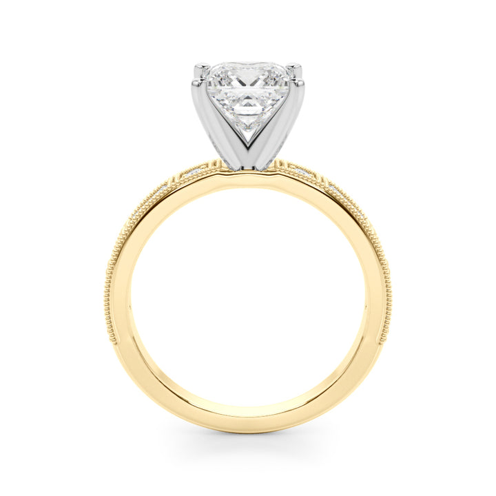 1.00CT 14K Classic Princess Cut Diamond Engagement Ring Accented With Baguette Cut Diamonds