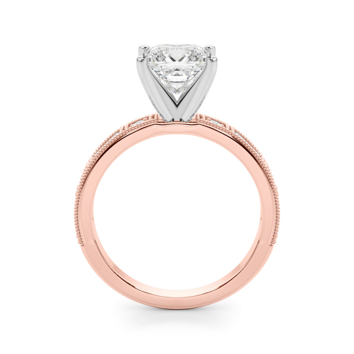 1.00CT 14K Classic Princess Cut Diamond Engagement Ring Accented With Baguette Cut Diamonds