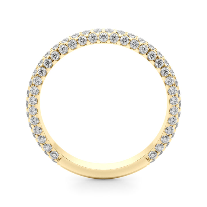 0.84CTW 14K  Gold Pave Design Multi Row Diamond Band