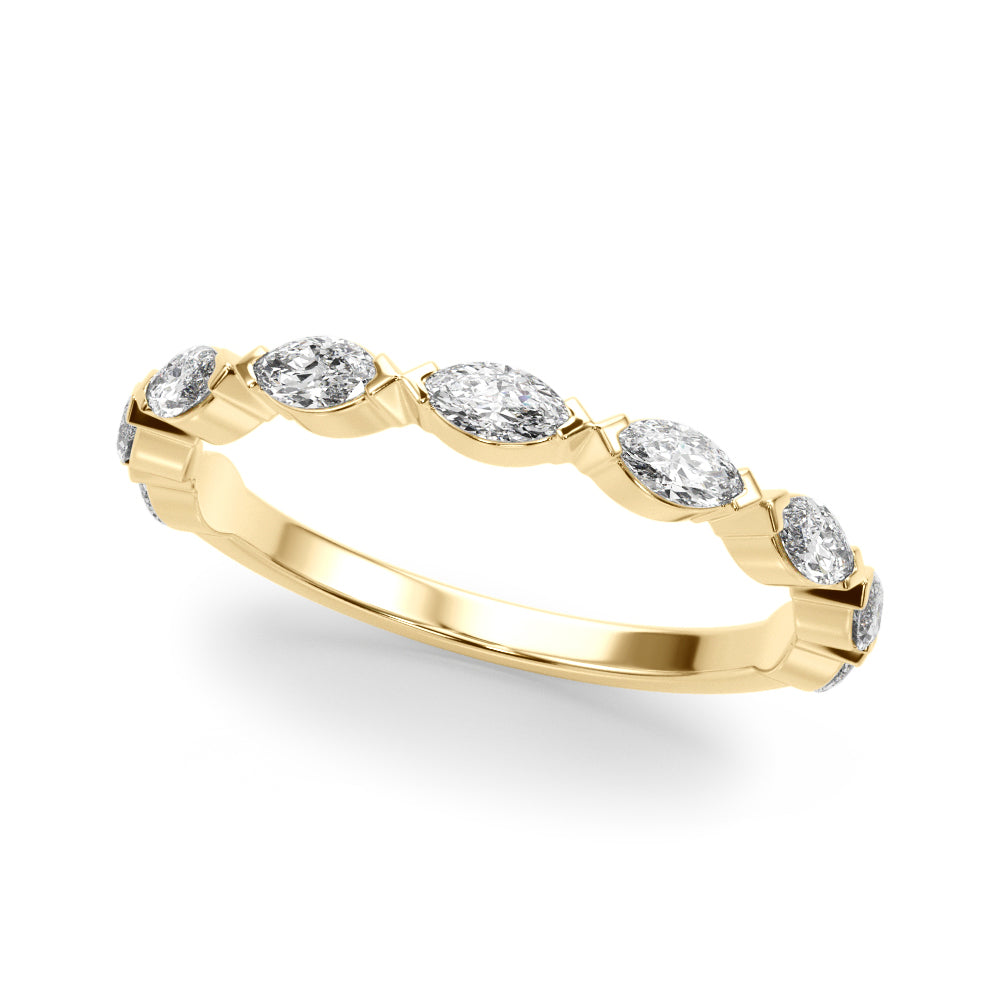 0.63CTW 14K  Gold Slim Design Marquise Diamond Band