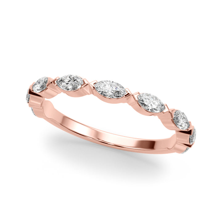 0.63CTW 14K  Gold Slim Design Marquise Diamond Band