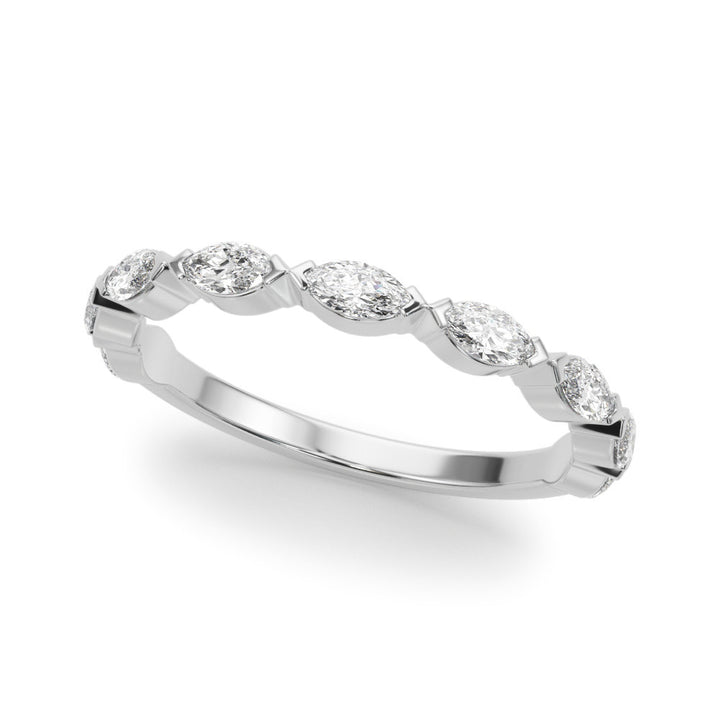 0.63CTW 14K  Gold Slim Design Marquise Diamond Band