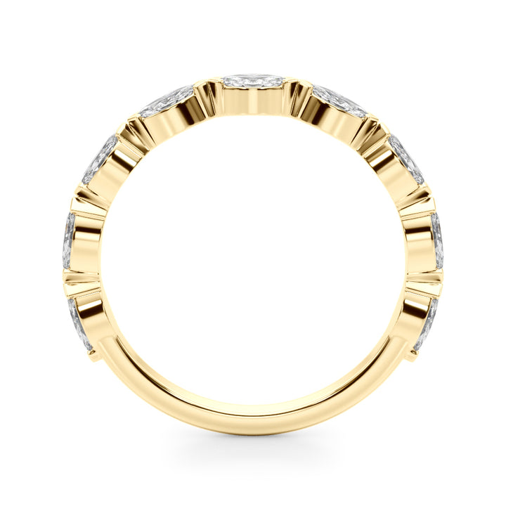 0.63CTW 14K  Gold Slim Design Marquise Diamond Band