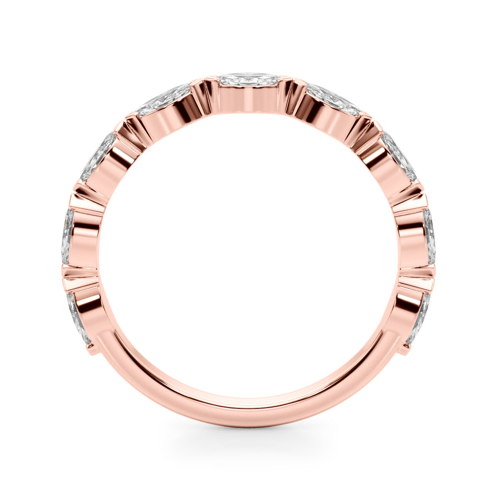 0.63CTW 14K  Gold Slim Design Marquise Diamond Band