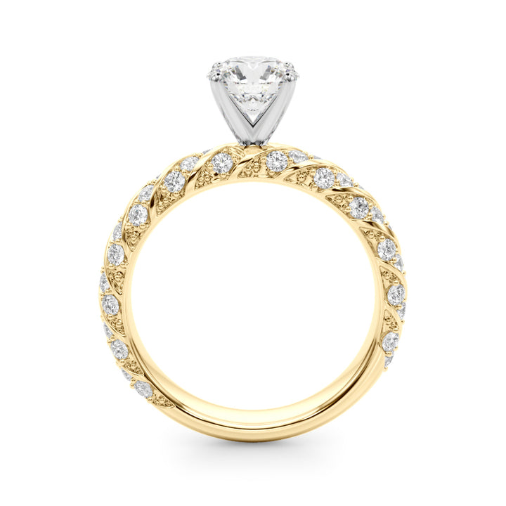 1.00CT 14K  Twisted Design Shank Diamond Ring - View 3