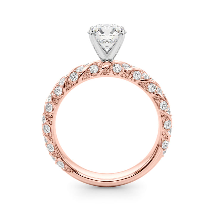 1.00CT 14K  Twisted Design Shank Diamond Ring - View 5