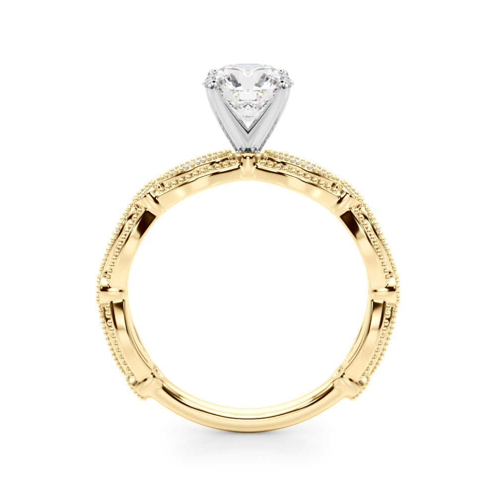 1.00CT 14K T Round Brilliant Cut Diamond Vintage Engagement Ring Design