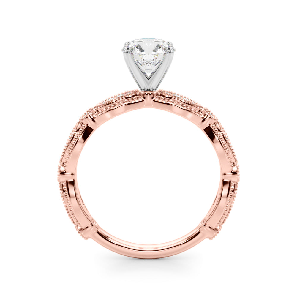 1.00CT 14K T Round Brilliant Cut Diamond Vintage Engagement Ring Design