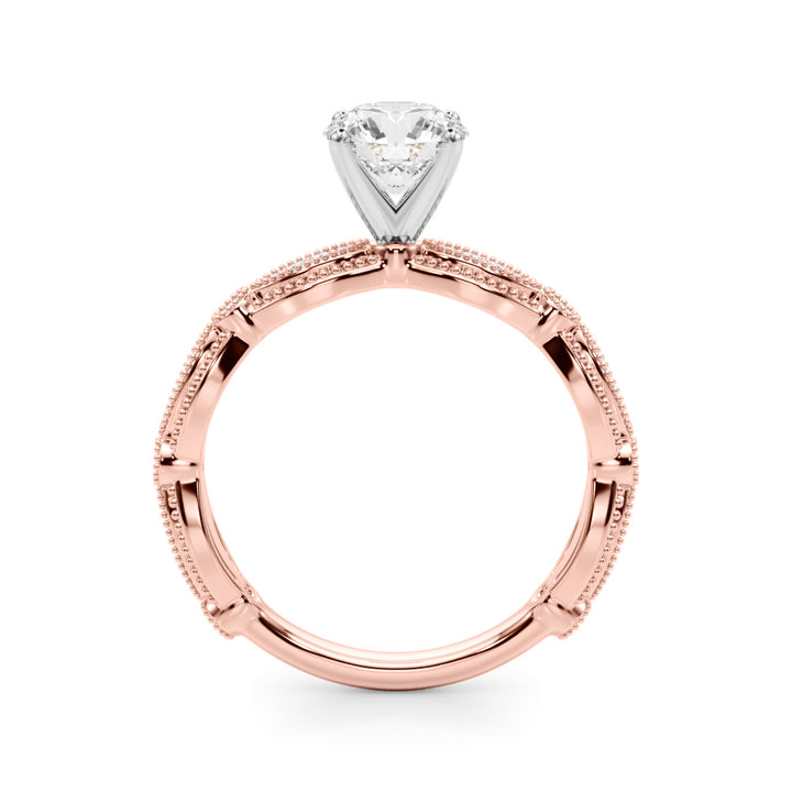 1.00CT 14K T Round Brilliant Cut Diamond Vintage Engagement Ring Design