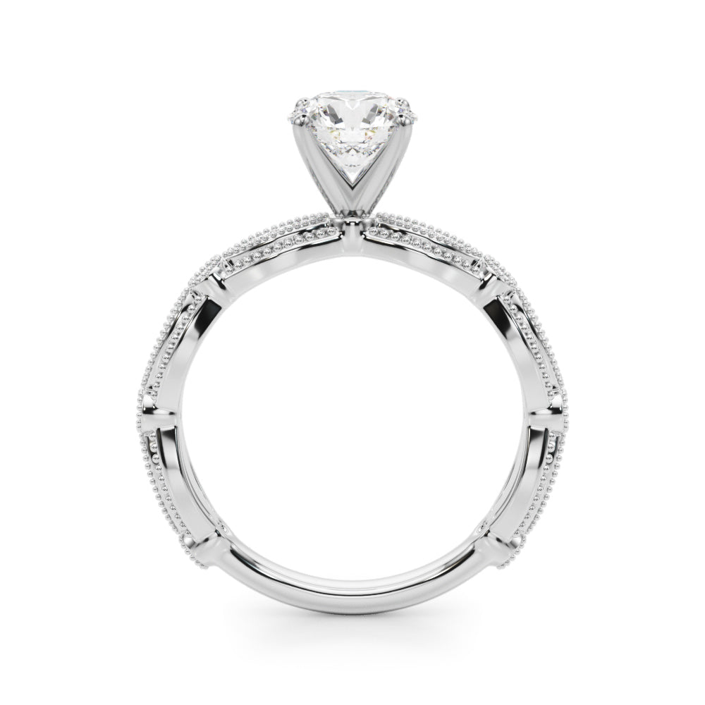 1.00CT 14K T Round Brilliant Cut Diamond Vintage Engagement Ring Design