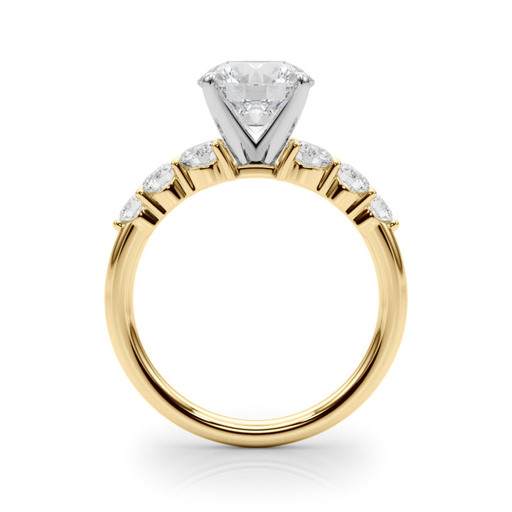 2.00CT 14K  Round Brilliant Design with Graduated Accenting Side-diamonds - View 3