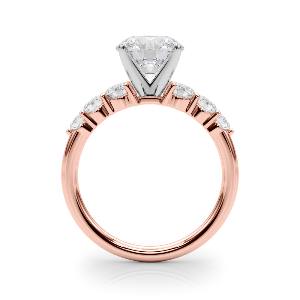 2.00CT 14K  Round Brilliant Design with Graduated Accenting Side-diamonds - View 5