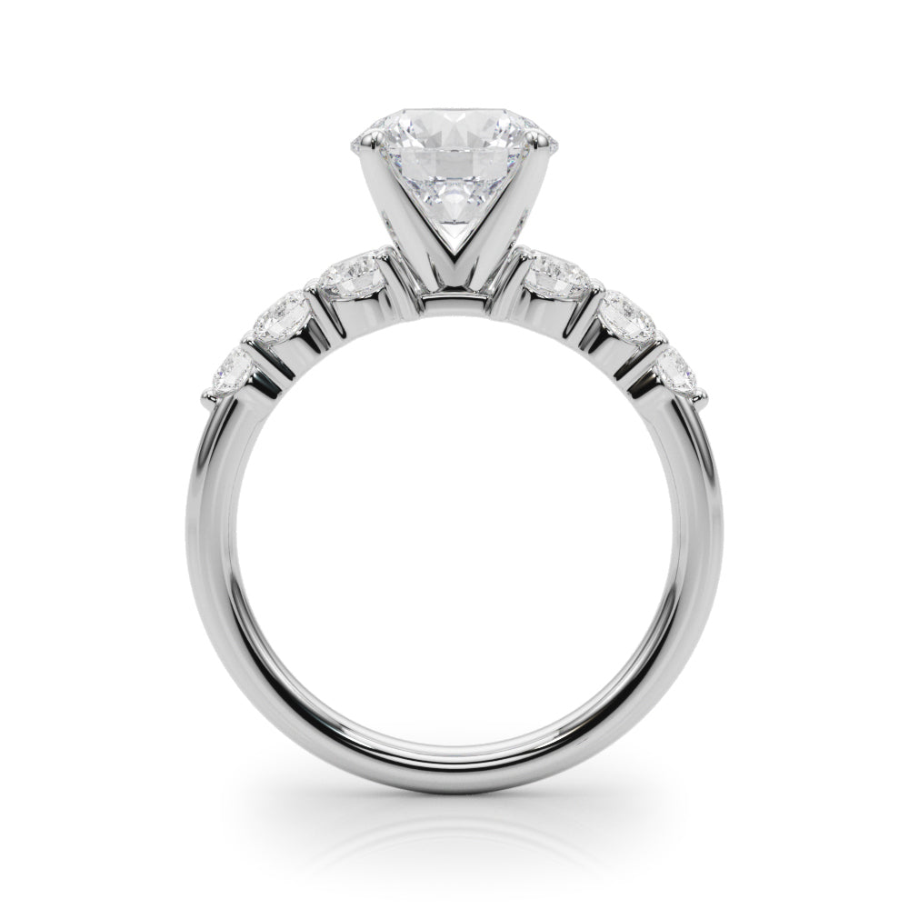 2.00CT 14K  Round Brilliant Design with Graduated Accenting Side-diamonds - View 1