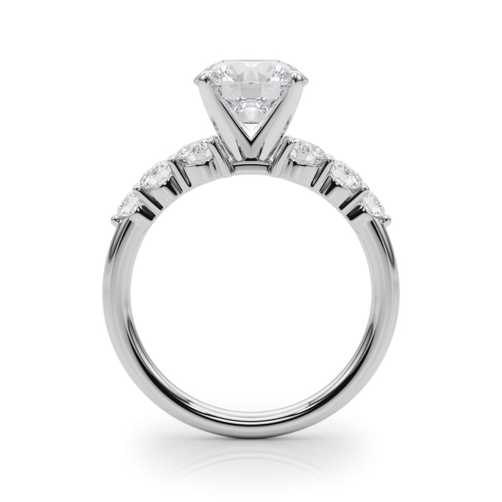 2.00CT 14K  Round Brilliant Design with Graduated Accenting Side-diamonds - View 1