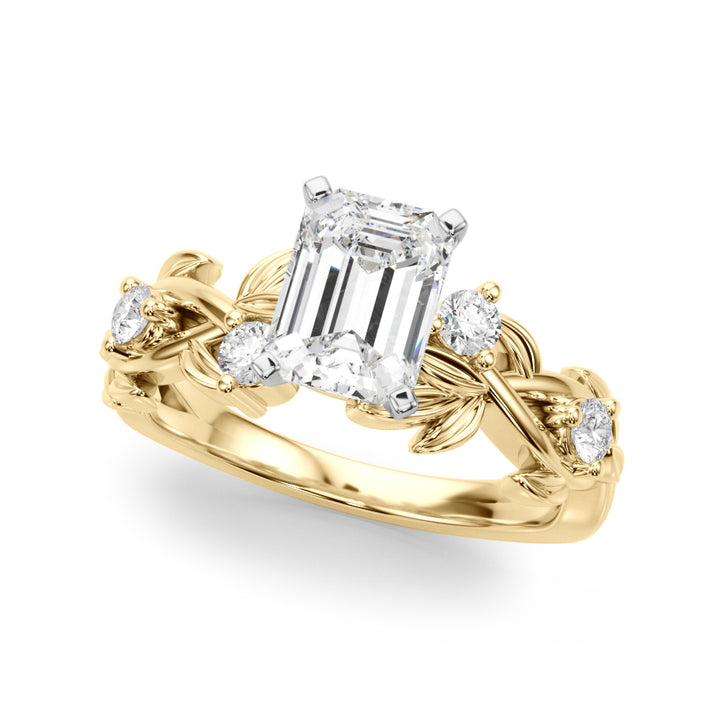 1.00CT 14K Emerald Cut Butterfly Cluster Diamond Ring - View 3