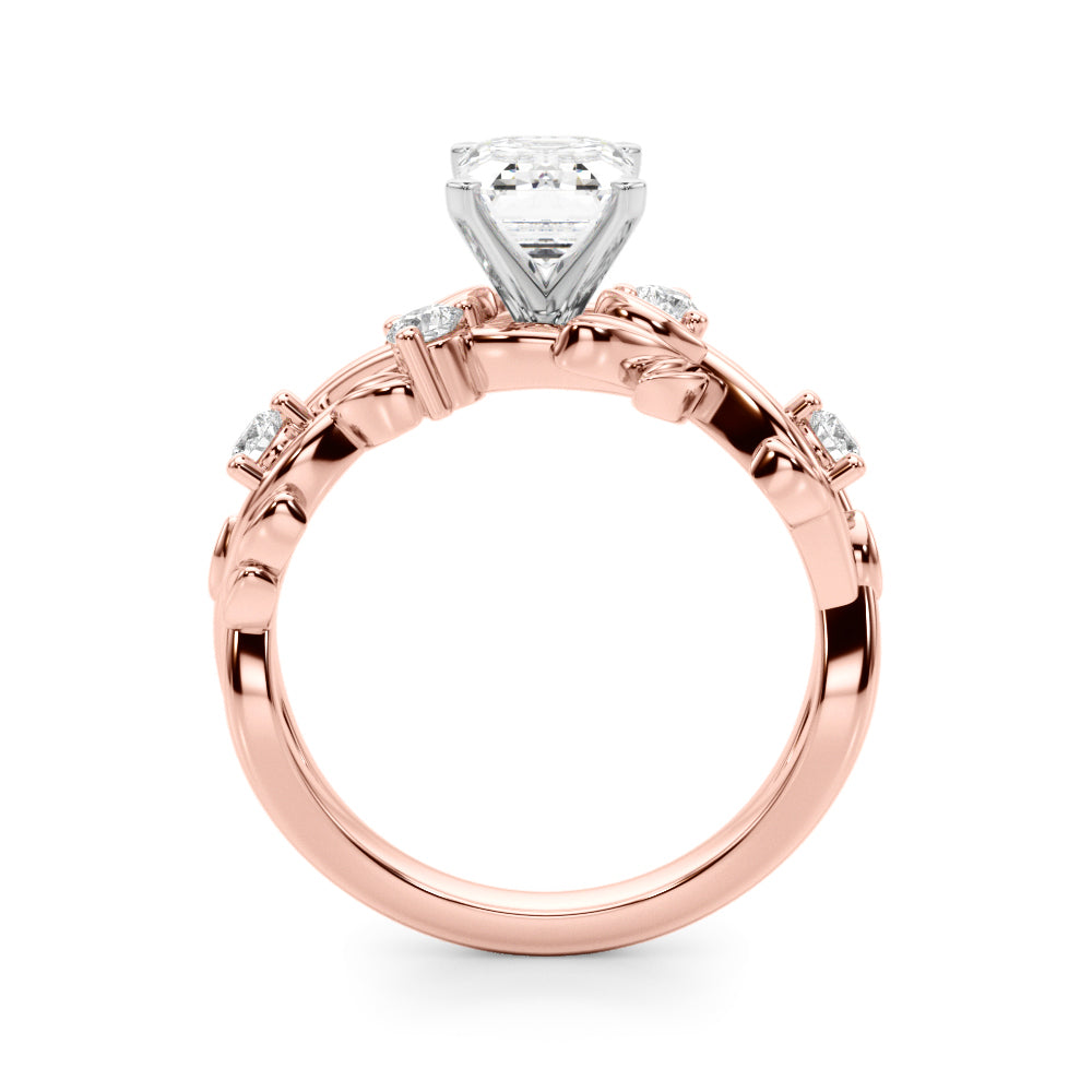 1.00CT 14K Emerald Cut Butterfly Cluster Diamond Ring - View 7