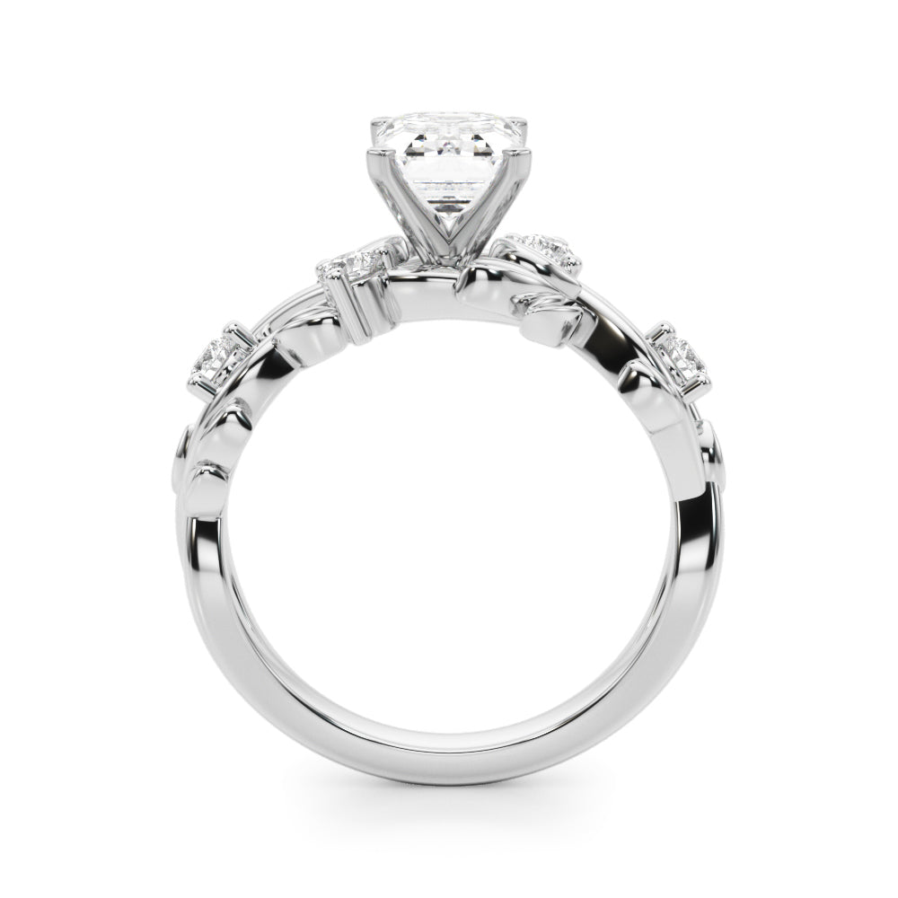 1.00CT 14K Emerald Cut Butterfly Cluster Diamond Ring - View 1