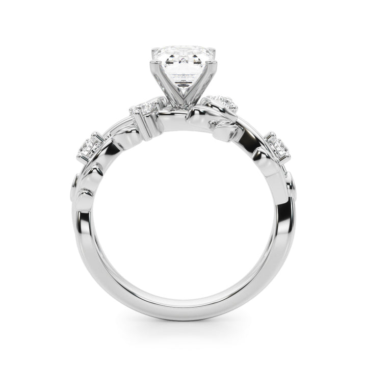 1.00CT 14K Emerald Cut Butterfly Cluster Diamond Ring - View 1