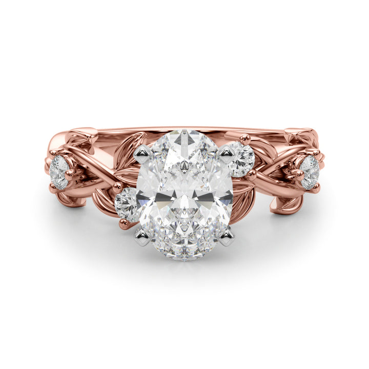 1.00CT 14K Oval Cut Butterfly Cluster Diamond Ring - View 8