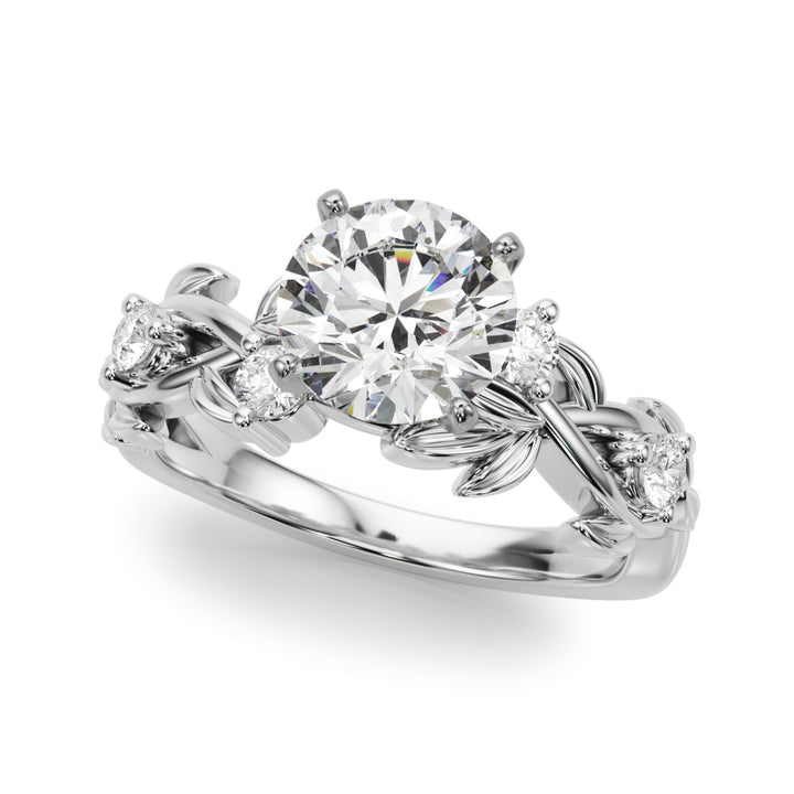 1.00CT 14K Round Butterfly Cluster Diamond Ring