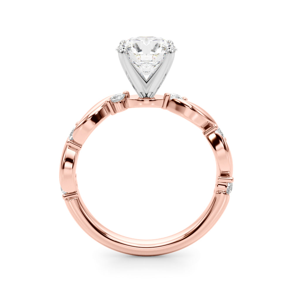 1.00CT 14K  Diamond Ring With Twisted Shoulders - View 5