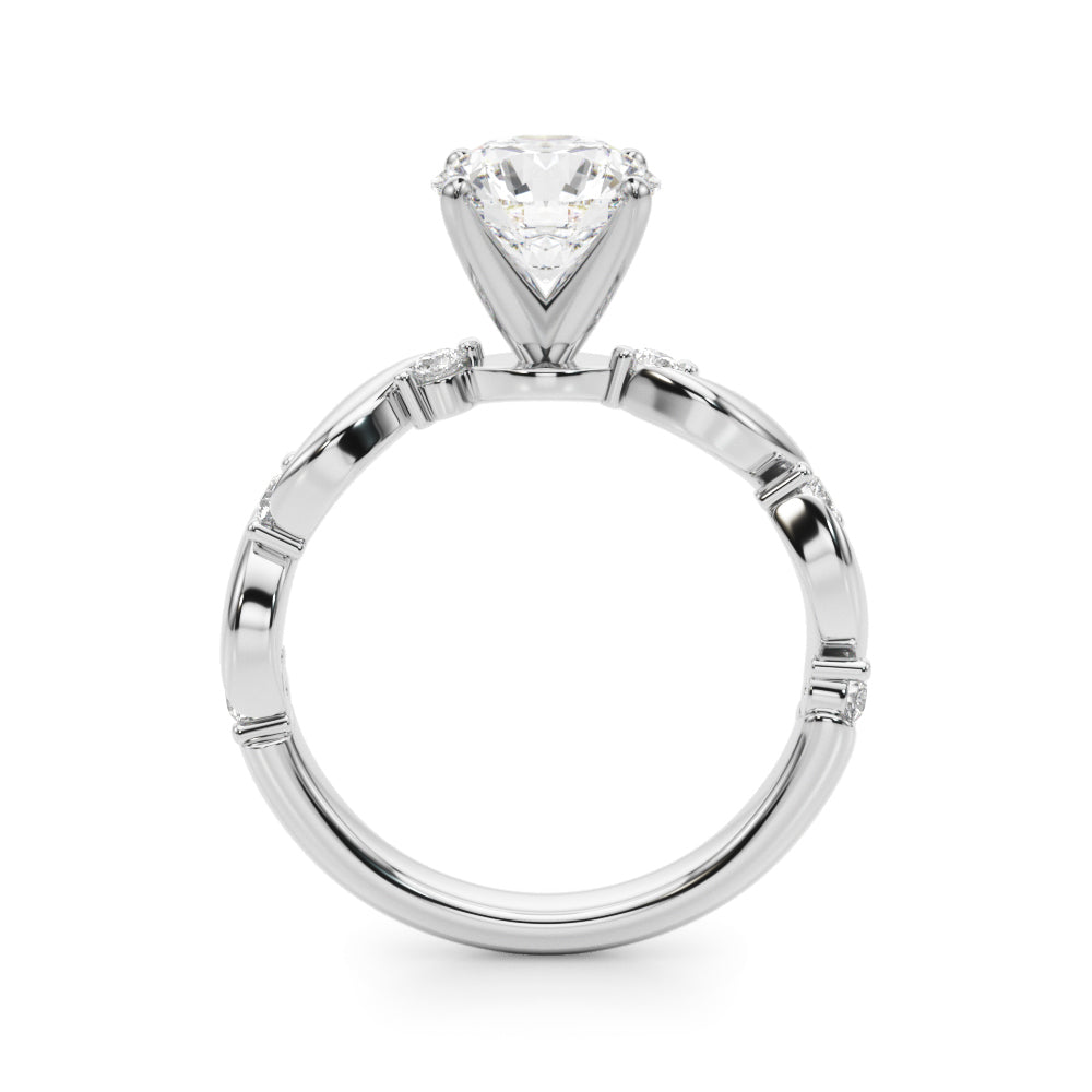 1.00CT 14K  Diamond Ring With Twisted Shoulders - View 1