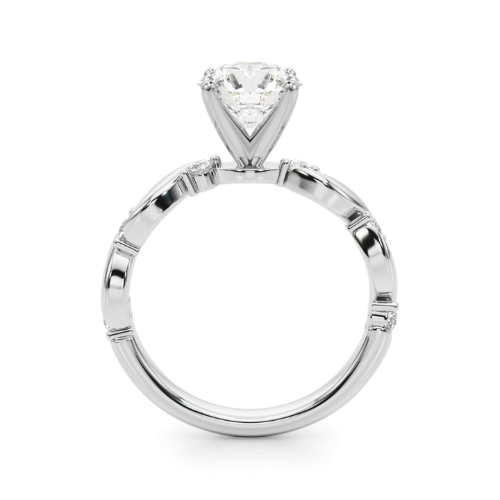 1.00CT 14K  Diamond Ring With Twisted Shoulders - View 1